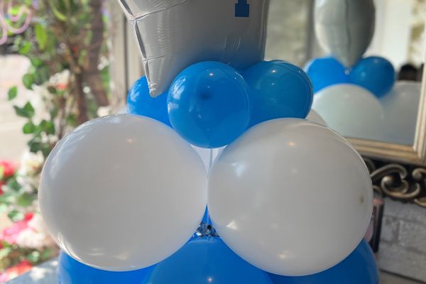 group of balloons on desk