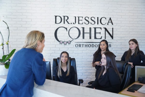 Orthodontic office reception desk