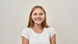  young girl with braces 